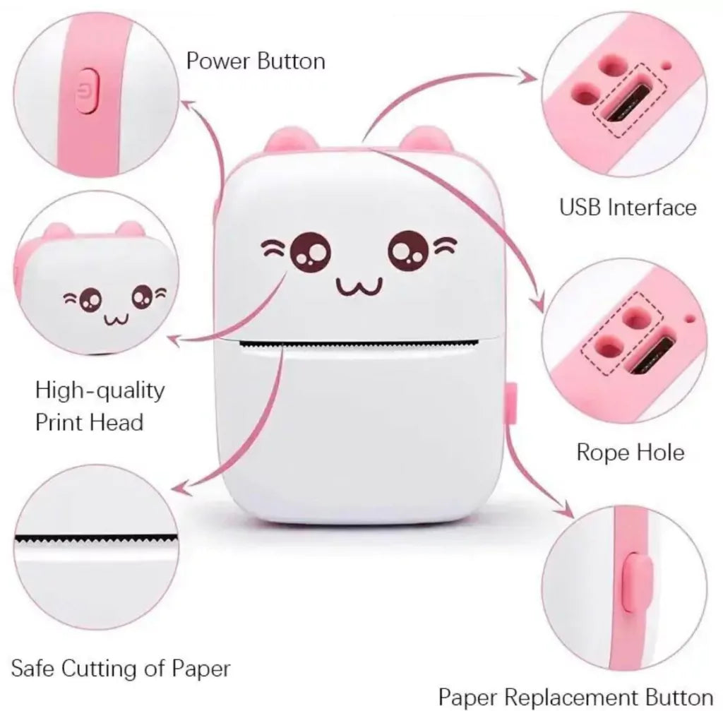 Mini Impresora Portátil Bluetooth Gato